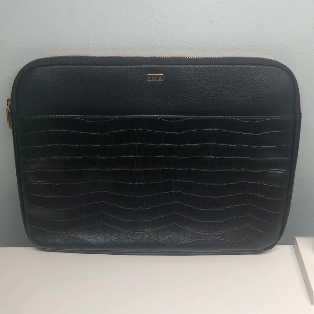 Kikki.K 13” Black Croc Leather Laptop Case